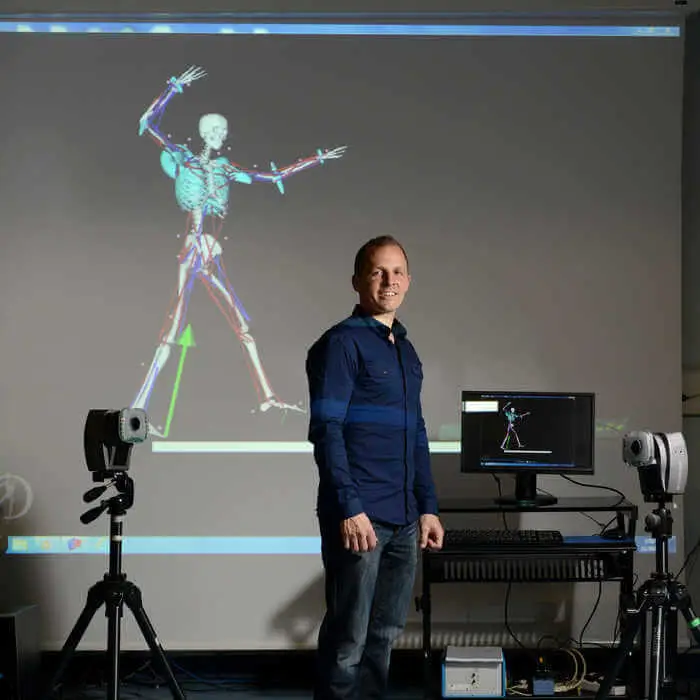 portrait of lecturer in a Sport Health and Exercise Sciences laboratory