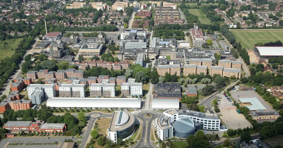 Bird-eye view of Brunel University London. 