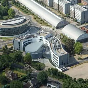 Aerial picture of Brunel University Campus using drone